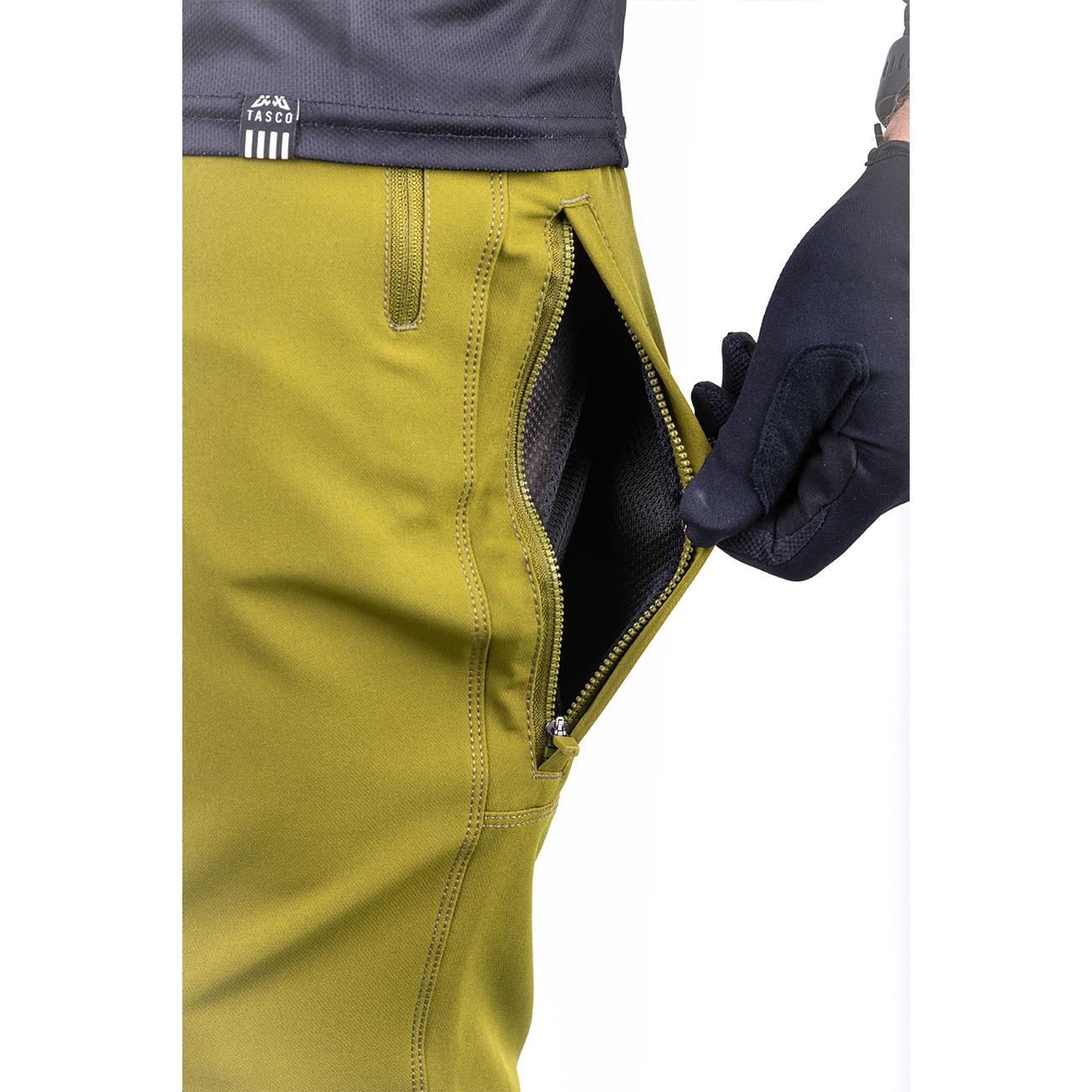 TASCO Mtb Fir Green Scout II Pant Phone Pocket Open
