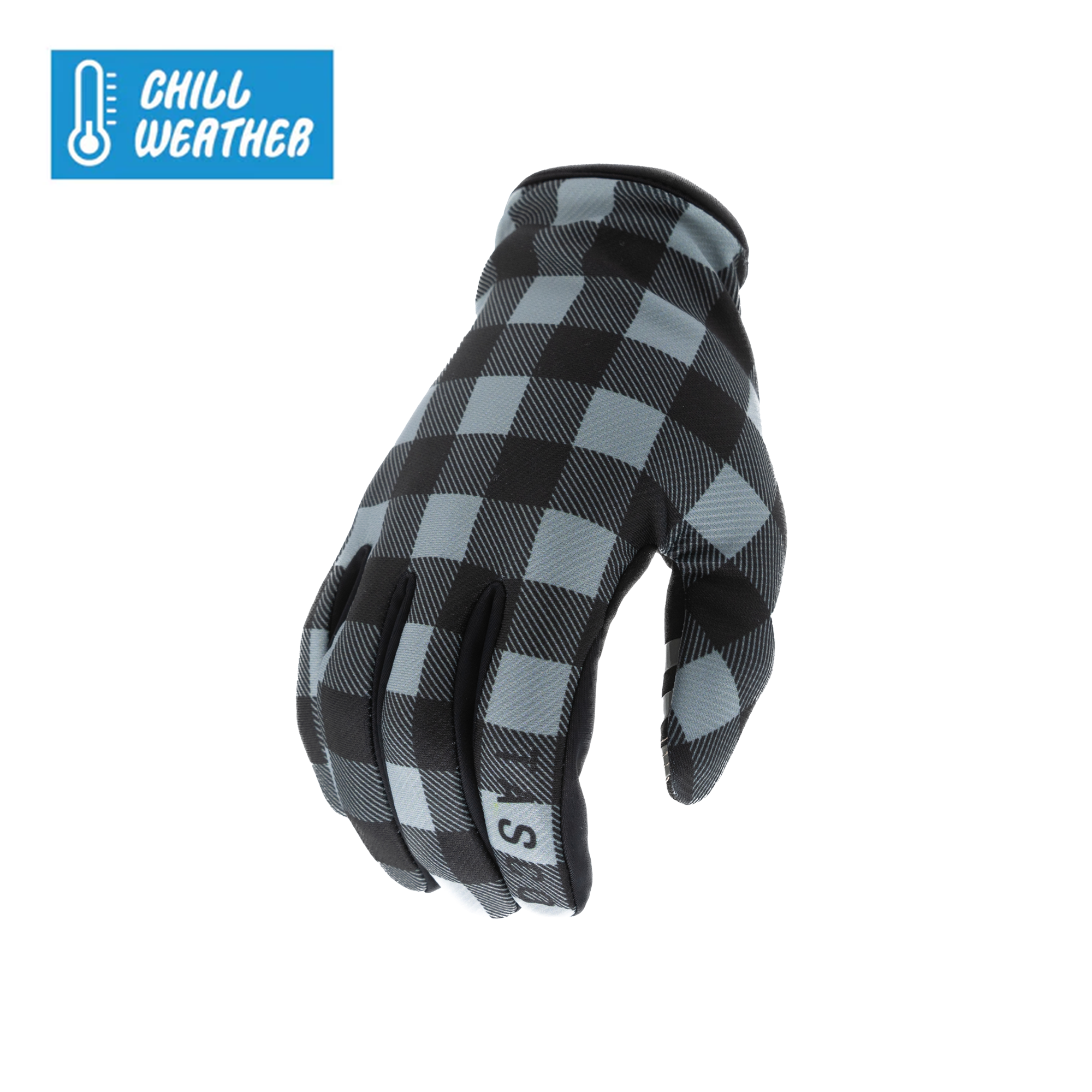 Dawn Patrol Cold Weather Gloves Black Plaid