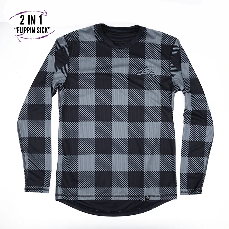 Mullet Reversible Ride Jersey (L/S) - Black Plaid