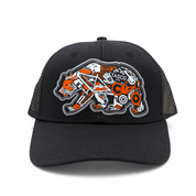 Snapback Hat - Gear Bear (Black / Orange)